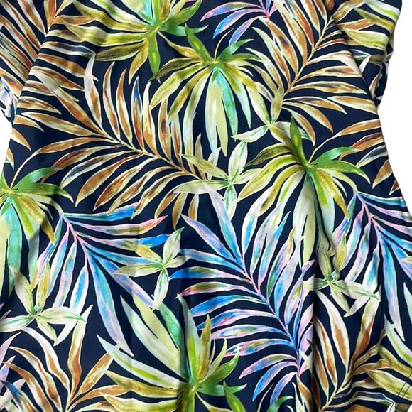 NWT Ellen Tracy Tropical Palm Leaf One Piece Suit Size 14 - Picture 9 of 9